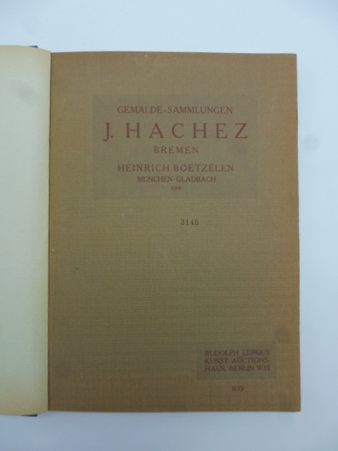 Gemalde Erter Meister Unserer Zeit Sammlungen J. Hachez-Bremen...